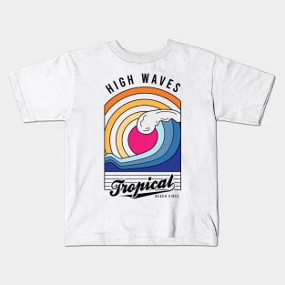 Sunset Ocean Waves Kids T-Shirt